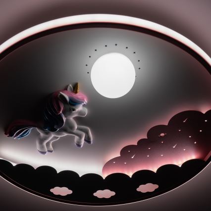 Brilagi - Димируемо LED детско таванно осветително тяло UNICORN LED/68W/230V 3000-6000K, диаметър 49 см + дистанционно управление