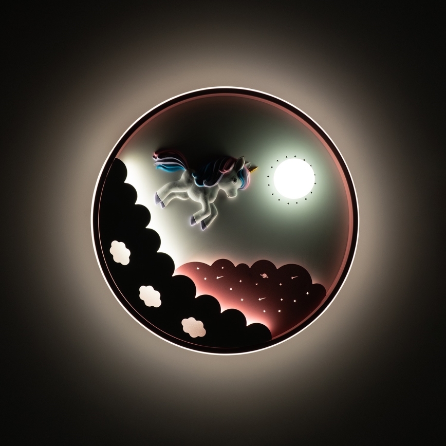 Brilagi - Димируемо LED детско таванно осветително тяло UNICORN LED/68W/230V 3000-6000K, диаметър 49 см + дистанционно управление