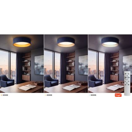 Brilagi - Димируемо LED таванно осветително тяло VELVET SMARTIX STARS LED/36W/230V 3000-6000K Ø 55 см синьо/златно Wi-Fi Tuya Beacon + дистанционно управление