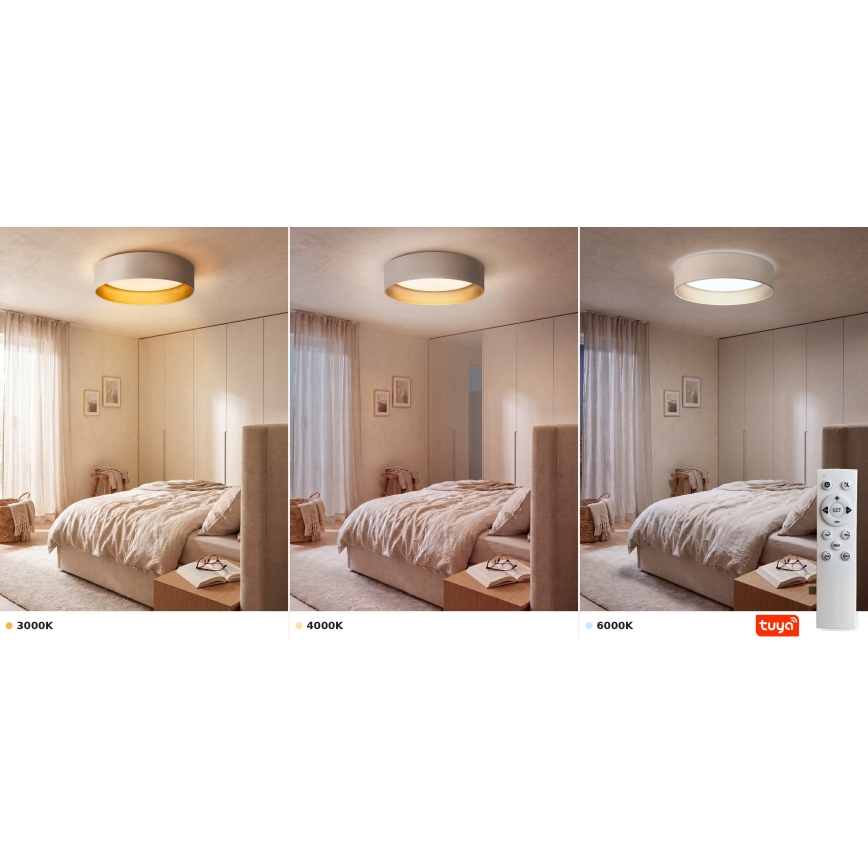 Brilagi - LED плафон с възможност за димиране VELVET SMARTIX STARS LED/24W/230V 3000-6000K диаметър 45 см кремаво/златно Wi-Fi Tuya Beacon + дистанционно управление