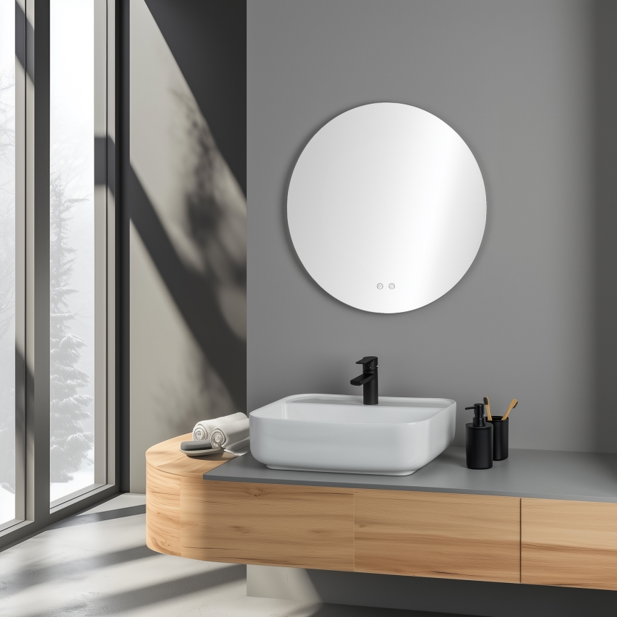 Brilagi - LED подгряващо огледало за баня DEMI ECO LED/12W/230V Ø 60 см IP44 CRI 90 с регулируема яркост + CCT