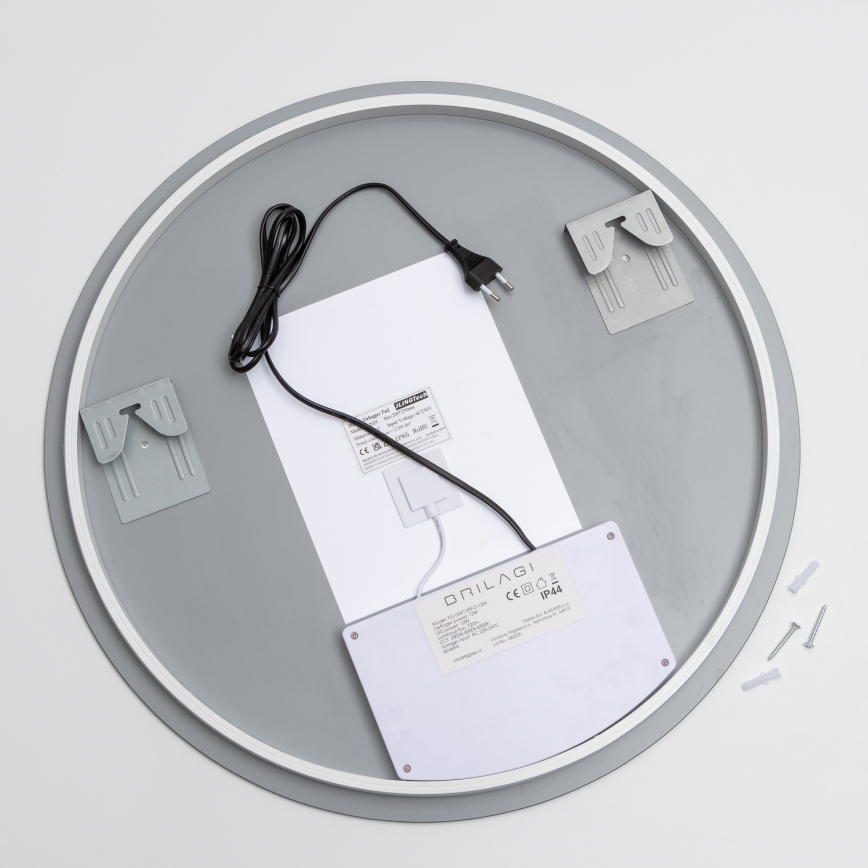 Brilagi - LED подгряващо огледало за баня DEMI ECO LED/12W/230V Ø 60 см IP44 CRI 90 с регулируема яркост + CCT