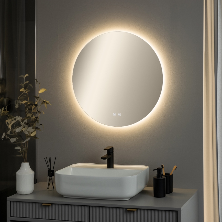 Brilagi - LED огледало за баня с подгряване DEMI PRO LED/20W/230V диаметър 60 см IP44 CRI 90 димируемо + CCT