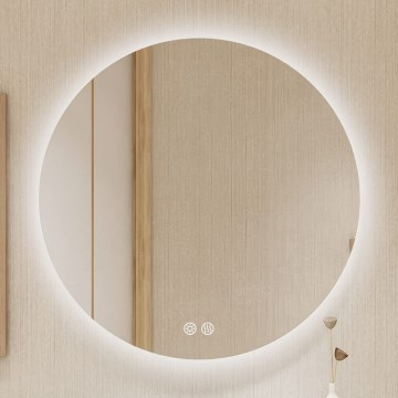 Brilagi - LED димируемо огледало за баня с подгряване и подсветка DEMI ECO LED/12W/230V Ø 60 см 3000/4000/6500K IP44