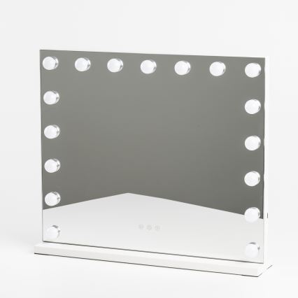 BRILAGI - димируемо LED огледало за грим HOLLYWOOD LED/15W/230V CCT + 2x USB 60x50 cm бяло