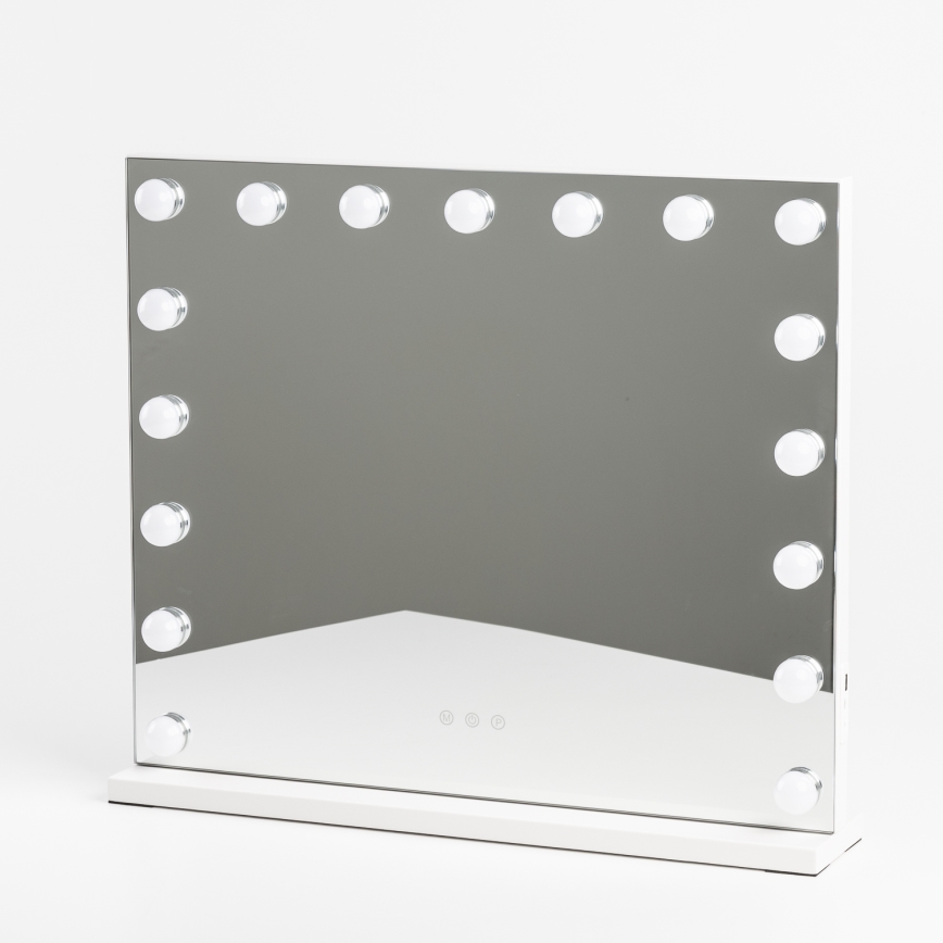BRILAGI - димируемо LED огледало за грим HOLLYWOOD LED/15W/230V CCT + 2x USB 60x50 cm бяло