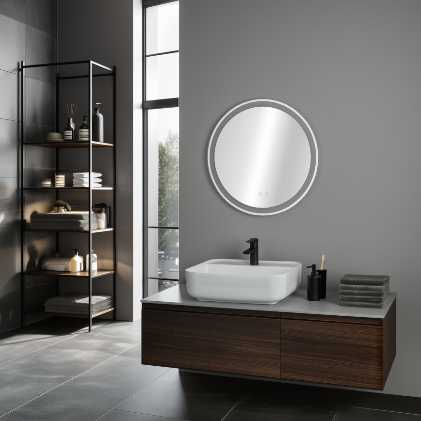 Brilagi - LED подгряващо огледало за баня AVA ECO LED/11,5W/230V Ø 60 см IP44 CRI 90 димируемо + CCT