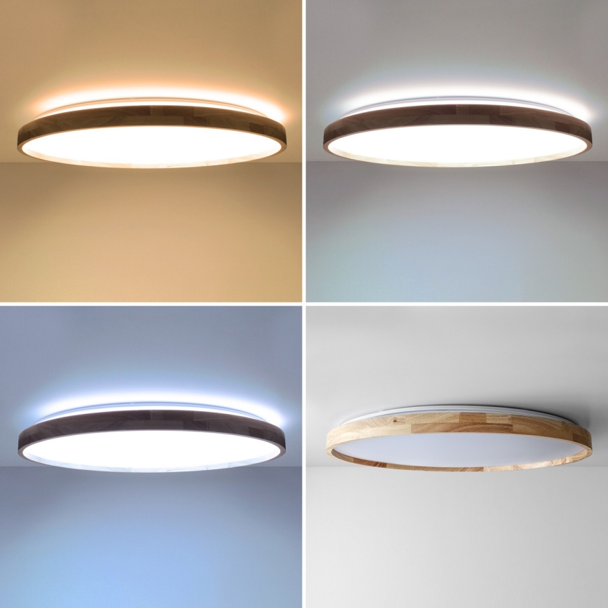 Brilagi - Димируема LED таванна лампа ALSON LED/72W/230V 3000-6500K, дъб, Ø 78 см + дистанционно управление