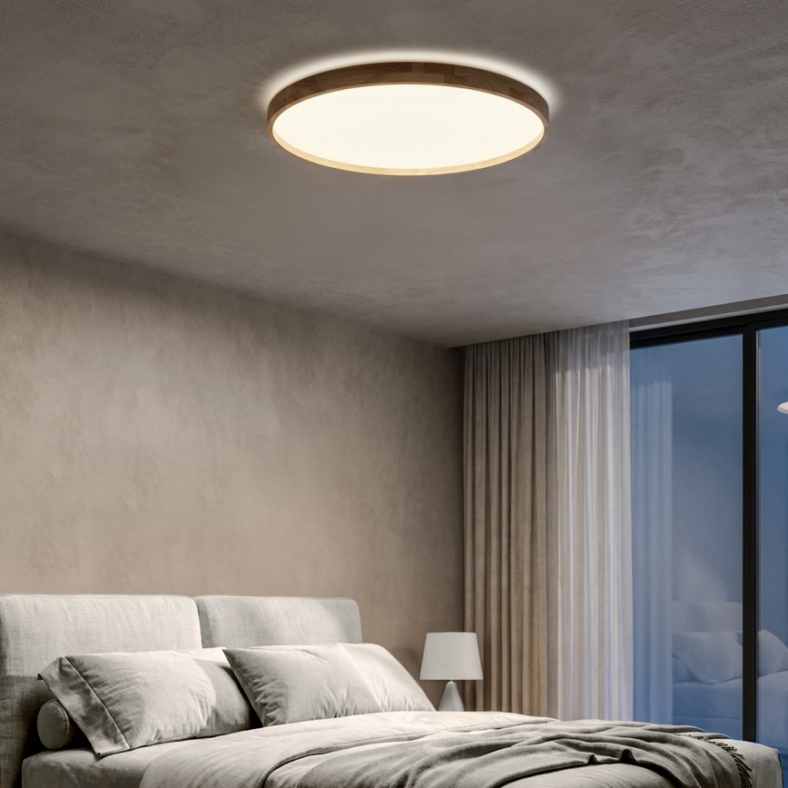 Brilagi - Димируема LED таванна лампа ALSON LED/72W/230V 3000-6500K, дъб, Ø 78 см + дистанционно управление