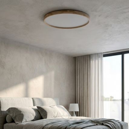 Brilagi - Димируема LED таванна лампа ALSON LED/72W/230V 3000-6500K, дъб, Ø 78 см + дистанционно управление