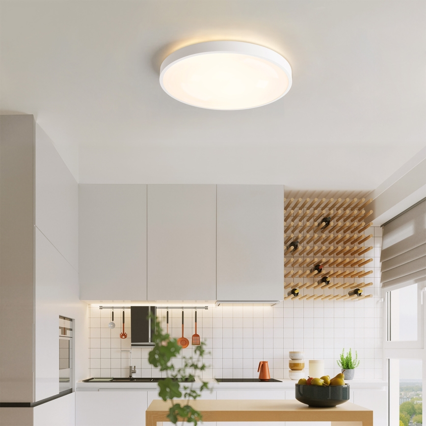 Brilagi - LED Димируемо таванно осветително тяло GLASS POOL DOUBLE LED/48W/230V 3000-6000K 40 cm бяло + дистанционно управление