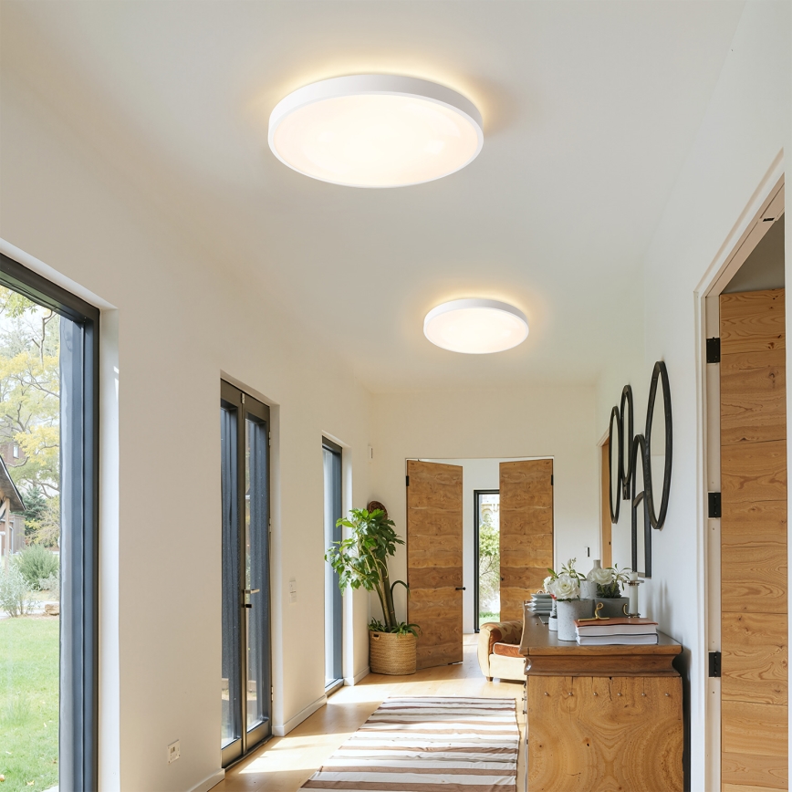 Brilagi - LED Димируемо таванно осветително тяло GLASS POOL DOUBLE LED/48W/230V 3000-6000K 40 cm бяло + дистанционно управление