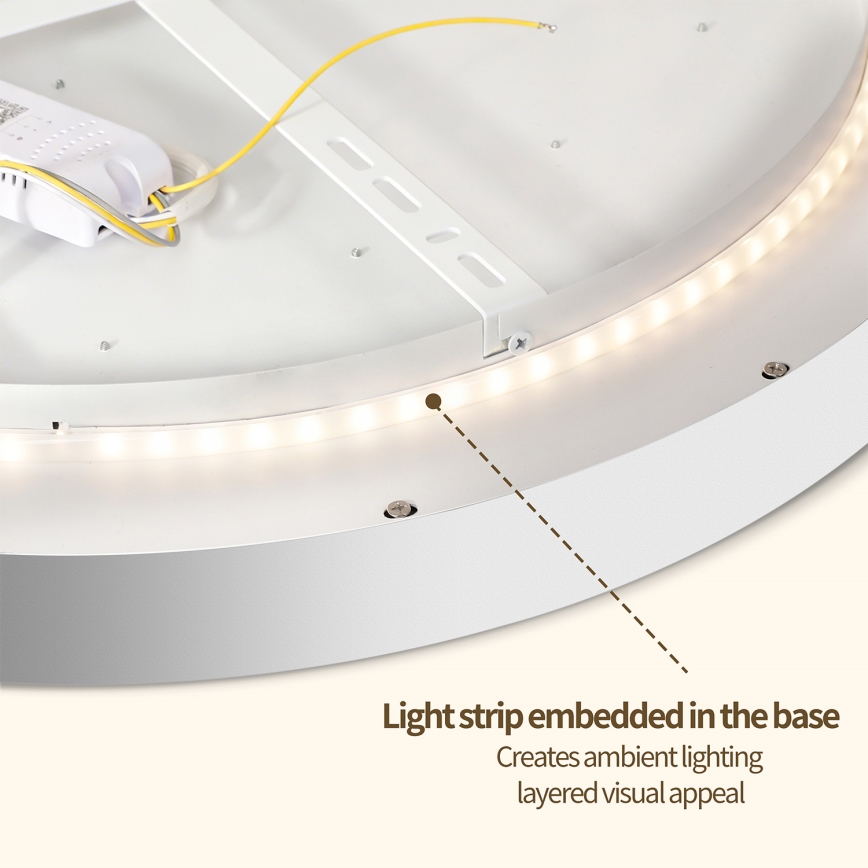 Brilagi - LED Димируемо таванно осветително тяло GLASS POOL DOUBLE LED/48W/230V 3000-6000K 40 cm бяло + дистанционно управление