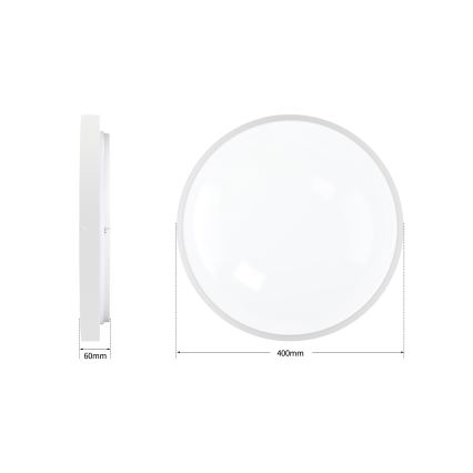 Brilagi - LED Димируемо таванно осветително тяло GLASS POOL DOUBLE LED/48W/230V 3000-6000K 40 cm бяло + дистанционно управление