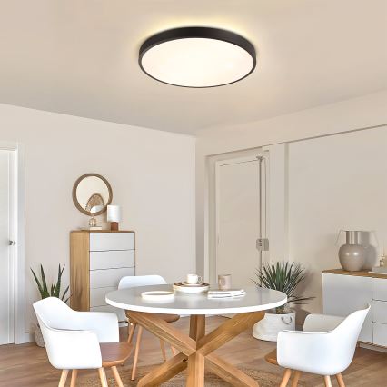 Brilagi - LED димируемо таванно осветително тяло GLASS POOL DOUBLE LED/60W/230V 3000-6000K 50 cm черно + дистанционно управление