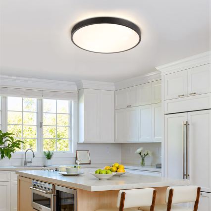 Brilagi - LED димируемо таванно осветително тяло GLASS POOL DOUBLE LED/60W/230V 3000-6000K 50 cm черно + дистанционно управление