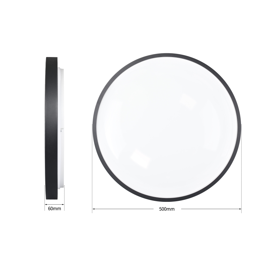 Brilagi - LED димируемо таванно осветително тяло GLASS POOL DOUBLE LED/60W/230V 3000-6000K 50 cm черно + дистанционно управление