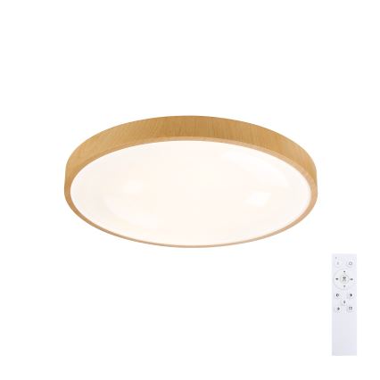 Brilagi - Димируемо LED таванно осветително тяло GLASS POOL DOUBLE LED/60W/230V 3000-6000K 50 см дървесен декор + дистанционно управление