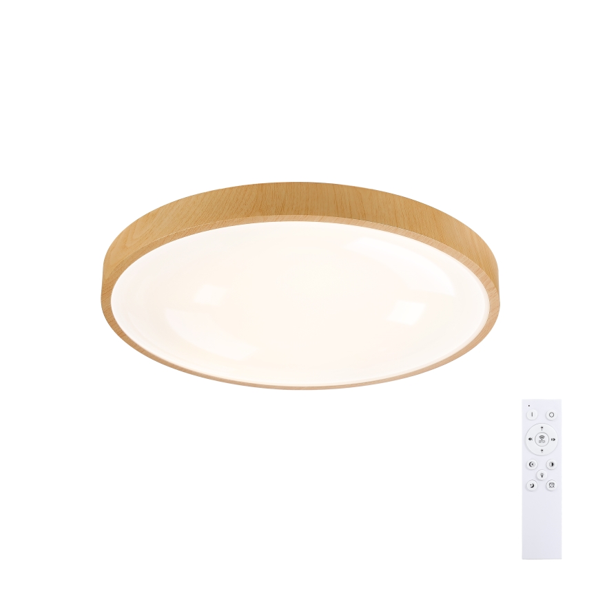 Brilagi - Димируемо LED таванно осветително тяло GLASS POOL DOUBLE LED/60W/230V 3000-6000K 50 см дървесен декор + дистанционно управление