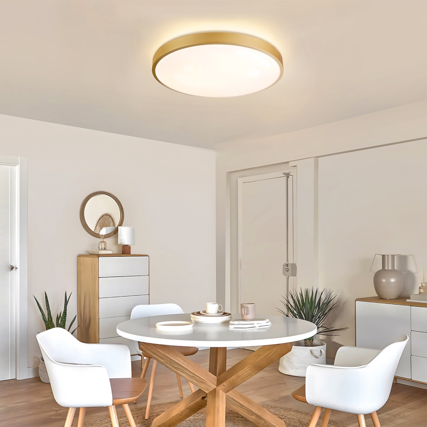 Brilagi - LED димируемо таванно осветително тяло GLASS POOL DOUBLE LED/60W/230V 3000-6000K 50 см златисто + дистанционно управление