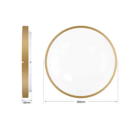 Brilagi - LED димируемо таванно осветително тяло GLASS POOL DOUBLE LED/60W/230V 3000-6000K 50 см златисто + дистанционно управление