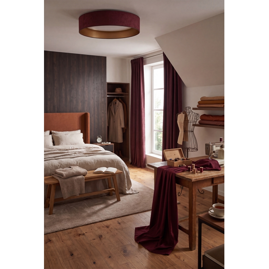 Brilagi - димируемо LED таванно осветително тяло VELVET SMARTIX STARS LED/36W/230V 3000-6000K Ø 55 cm бордо/златисто Wi-Fi Tuya Beacon + дистанционно управление