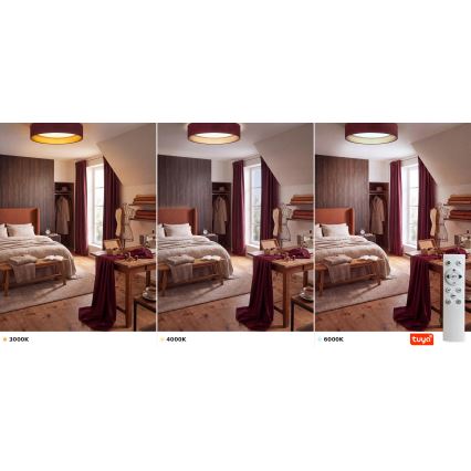 Brilagi - димируемо LED таванно осветително тяло VELVET SMARTIX STARS LED/36W/230V 3000-6000K Ø 55 cm бордо/златисто Wi-Fi Tuya Beacon + дистанционно управление