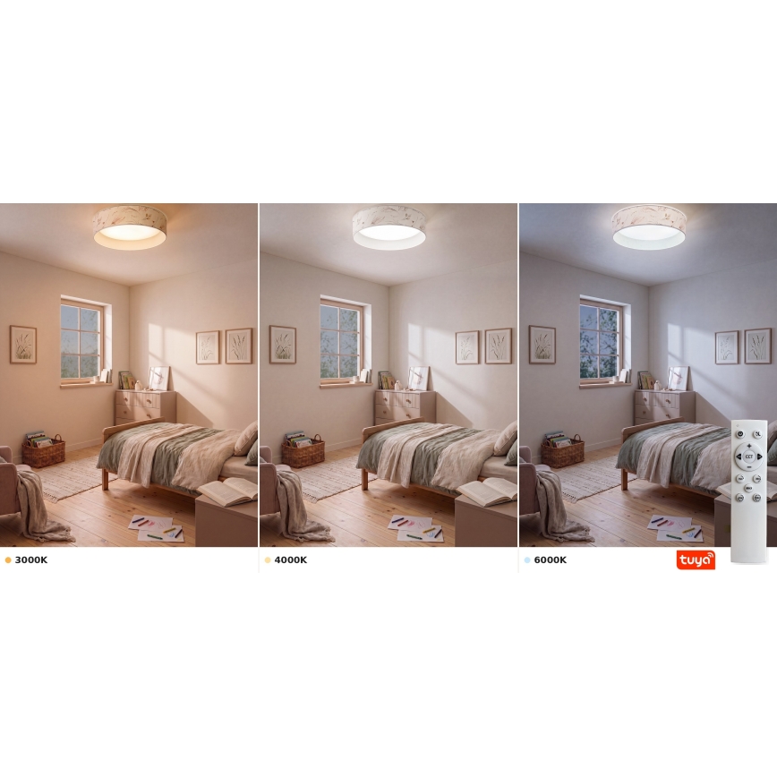 Brilagi - димируема LED таванна лампа VELVET SMARTIX STARS LED/36W/230V 3000-6000K Ø55 см бял/с мотив цветя Wi-Fi Tuya Beacon + дистанционно управление