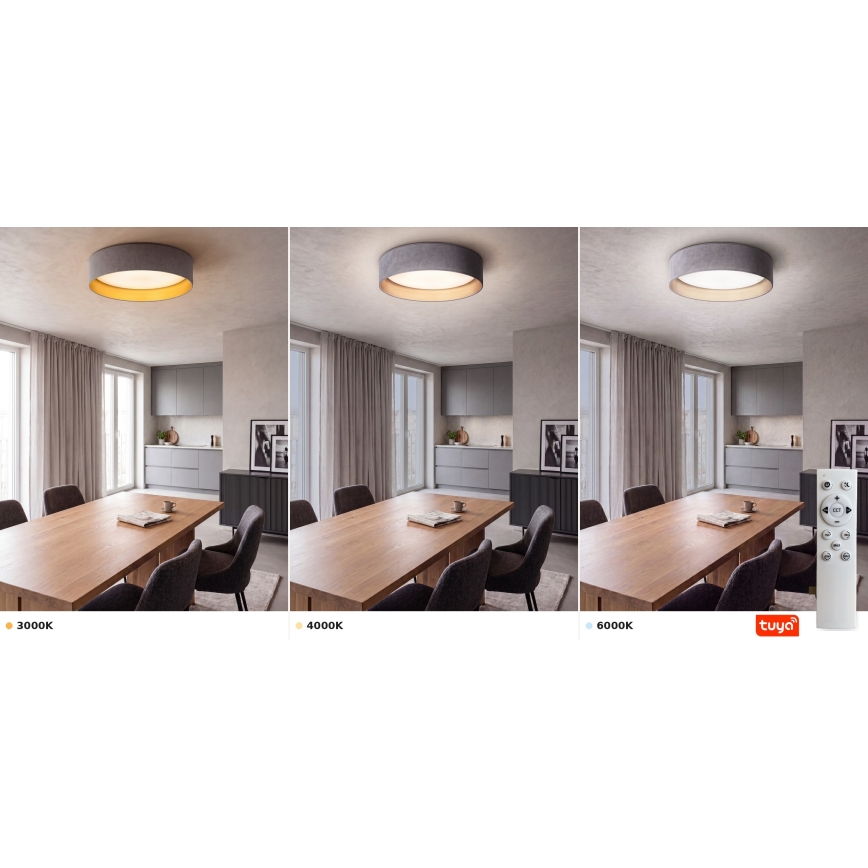 Brilagi - LED димируемо таванно осветително тяло VELVET SMARTIX STARS LED/36W/230V 3000-6000K Ø 55 см сиво/златисто Wi-Fi Tuya Beacon + дистанционно управление