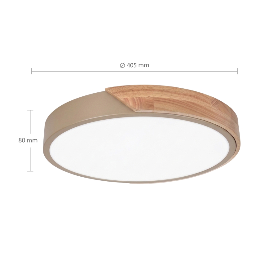 BRILAGI - LED димируемо таванно осветително тяло PILANA LED/48W/230V 3000-6500K дъб/злато Ø 40 см + дистанционно управление