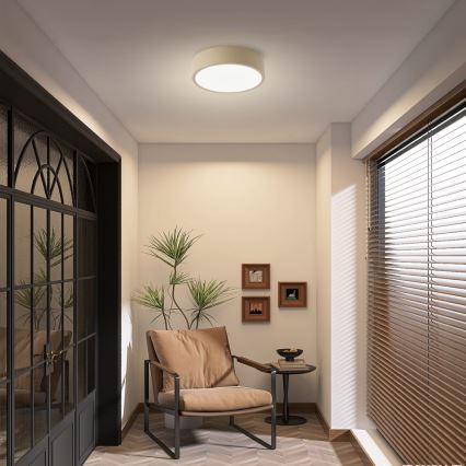 Brilagi - LED димируемо таванно осветително тяло POOL LED/18W/230V 3000-6000K 20 см бежово + дистанционно управление