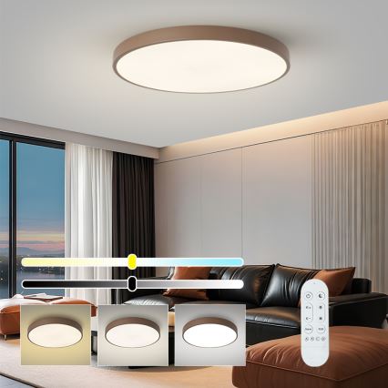 Brilagi - димируемо LED осветително тяло POOL SMART LED/100W/230V Ø 80 см Wi-Fi Tuya + дистанционно управление кафяво