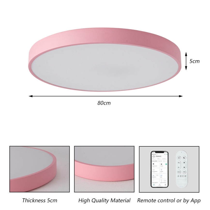 Brilagi - LED Димируемо осветително тяло POOL SMART LED/100W/230V диаметър 80 cm 3000-6000K Wi-Fi Tuya + дистанционно управление розово