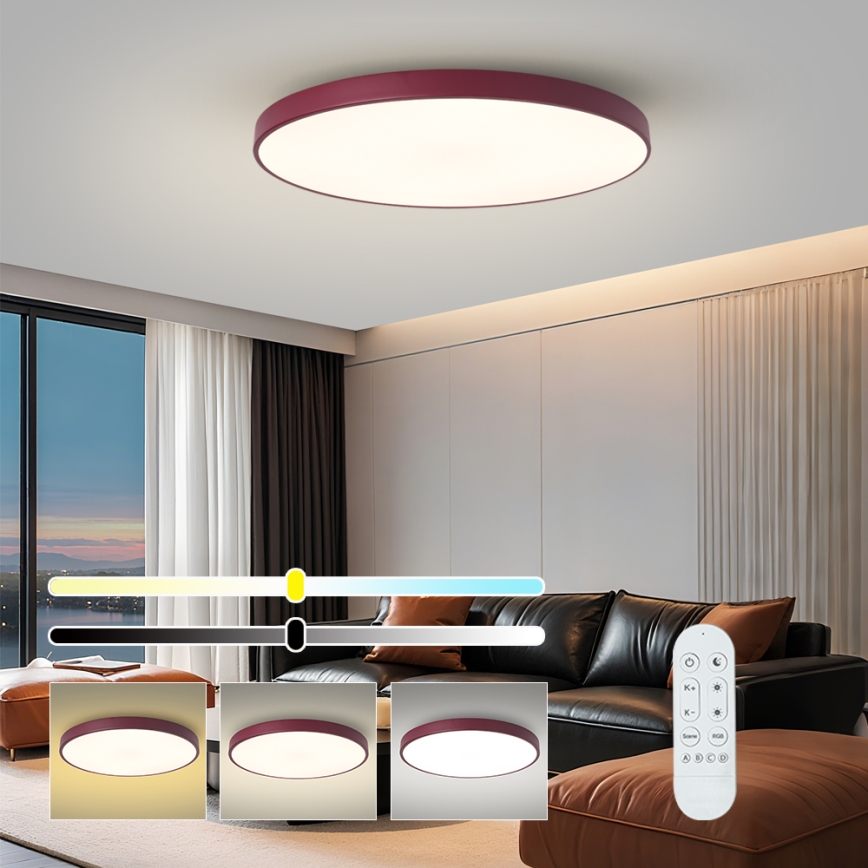 Brilagi - Димируемо LED осветително тяло POOL SMART LED/100W/230V Ø 80 cm 3000-6000K Wi-Fi Tuya + дистанционно управление бордо