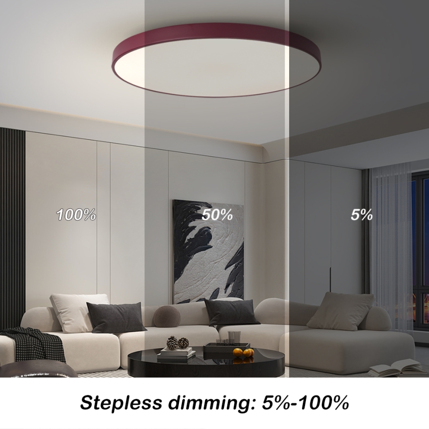 Brilagi - Димируемо LED осветително тяло POOL SMART LED/100W/230V Ø 80 cm 3000-6000K Wi-Fi Tuya + дистанционно управление бордо