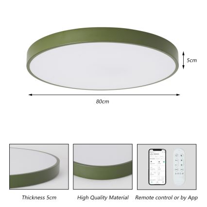 Brilagi - LED димируемо осветително тяло POOL SMART LED/100W/230V диаметър 80 см 3000-6000K Wi-Fi Tuya + дистанционно управление зелено