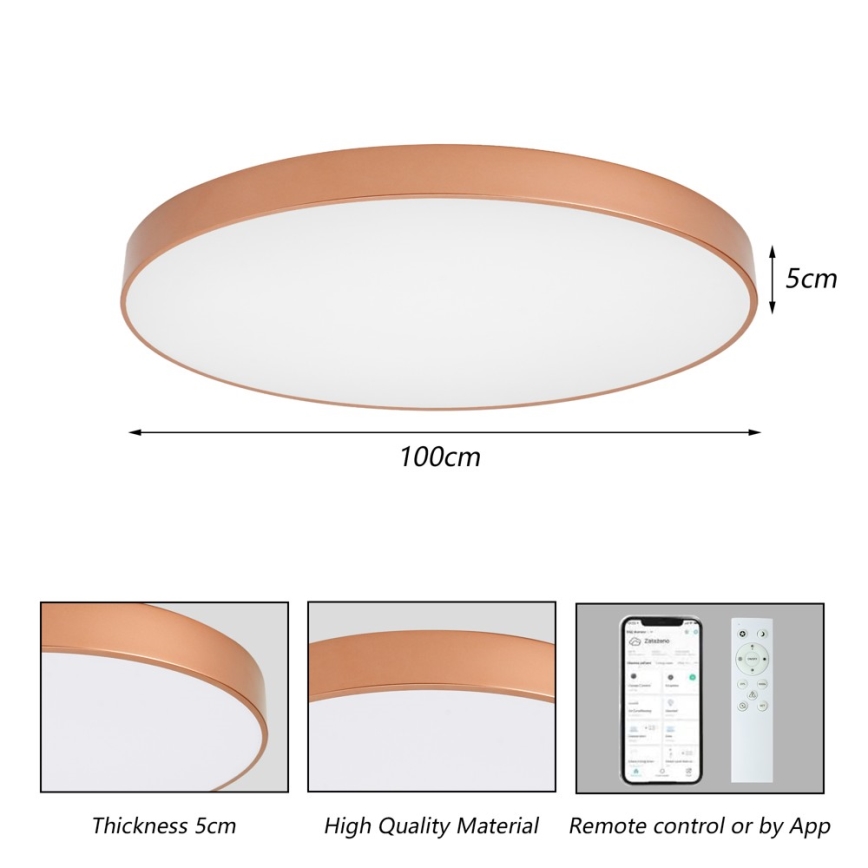 BRILAGI - димируема LED плафониера POOL SMART LED/128W/230V 100 cm 3000-6000K Wi-Fi Tuya бронзова + дистанционно управление