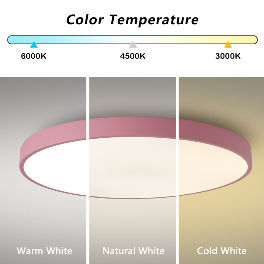 Brilagi - LED димируемо осветително тяло POOL SMART LED/128W/230V, с диаметър 100 см, Wi‑Fi Tuya + дистанционно управление, розово