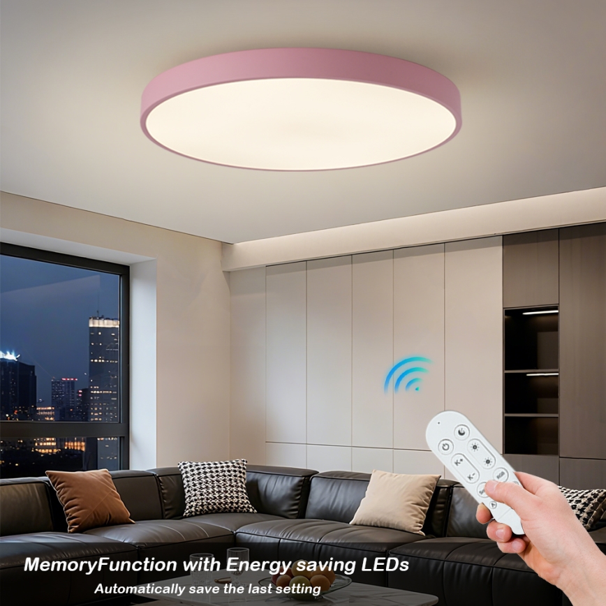 Brilagi - LED димируемо осветително тяло POOL SMART LED/128W/230V, с диаметър 100 см, Wi‑Fi Tuya + дистанционно управление, розово