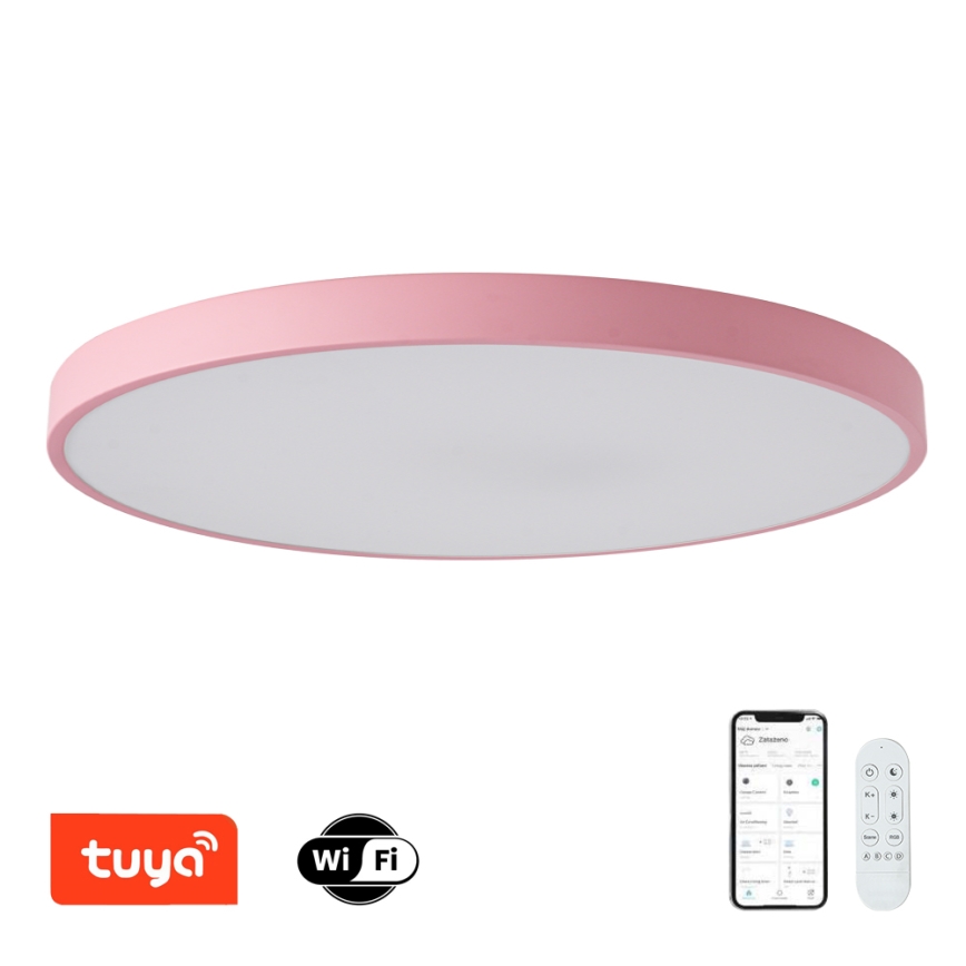 Brilagi - LED димируемо осветително тяло POOL SMART LED/128W/230V, с диаметър 100 см, Wi‑Fi Tuya + дистанционно управление, розово