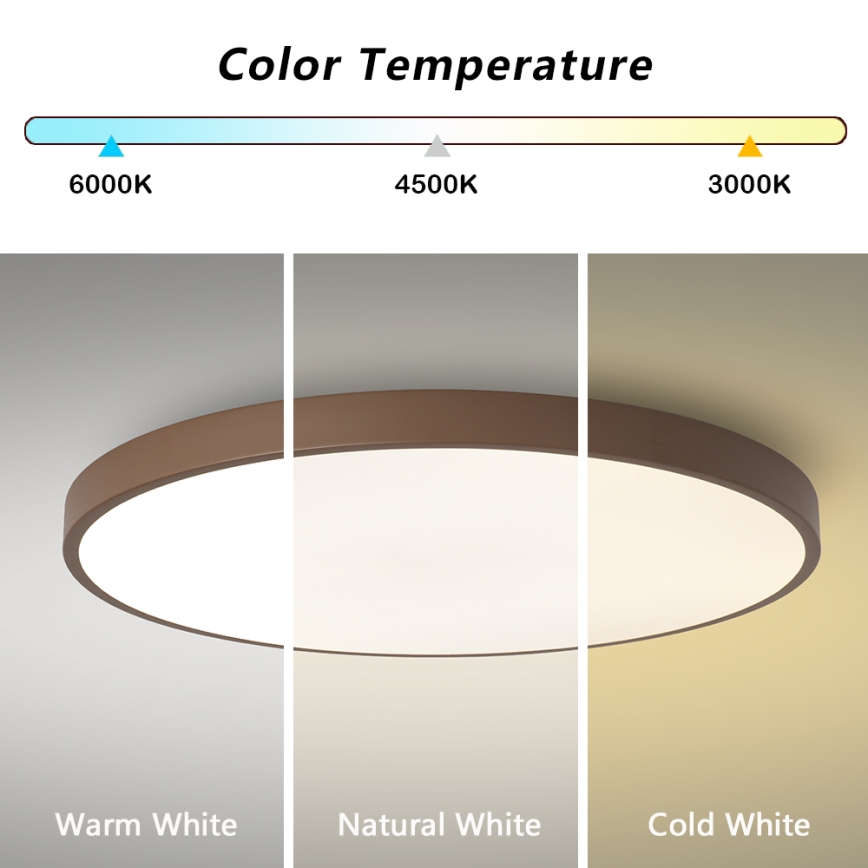 Brilagi - LED димируемо осветително тяло POOL SMART LED/128W/230V диаметър 100 см Wi-Fi Tuya + дистанционно управление кафяво