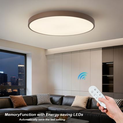 Brilagi - LED димируемо осветително тяло POOL SMART LED/128W/230V диаметър 100 см Wi-Fi Tuya + дистанционно управление кафяво