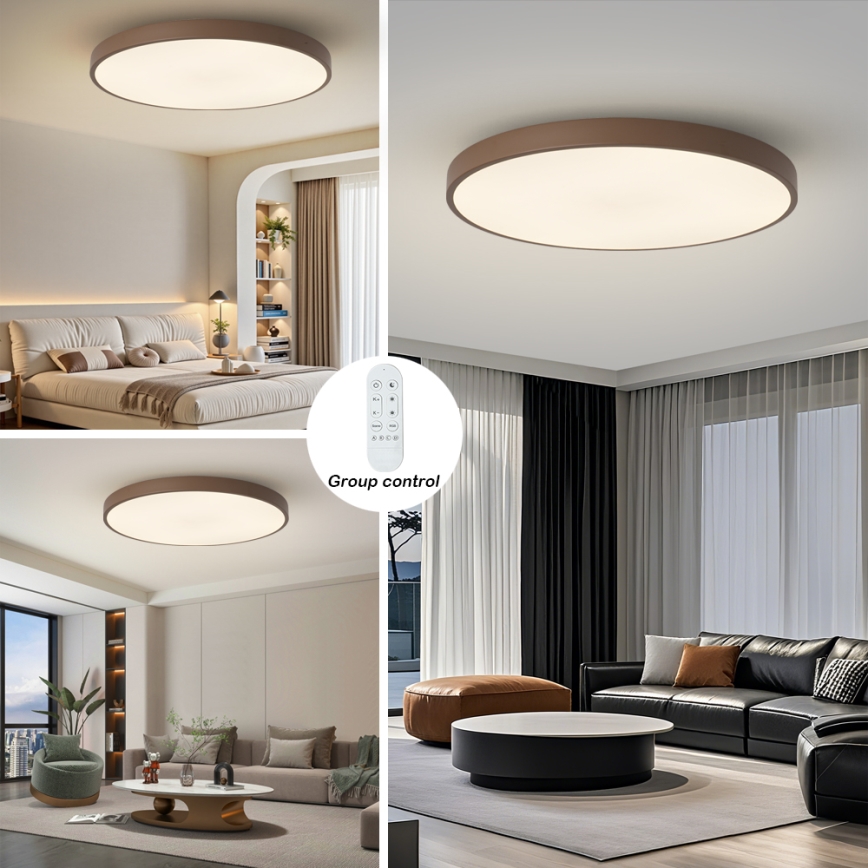 Brilagi - LED димируемо осветително тяло POOL SMART LED/128W/230V диаметър 100 см Wi-Fi Tuya + дистанционно управление кафяво