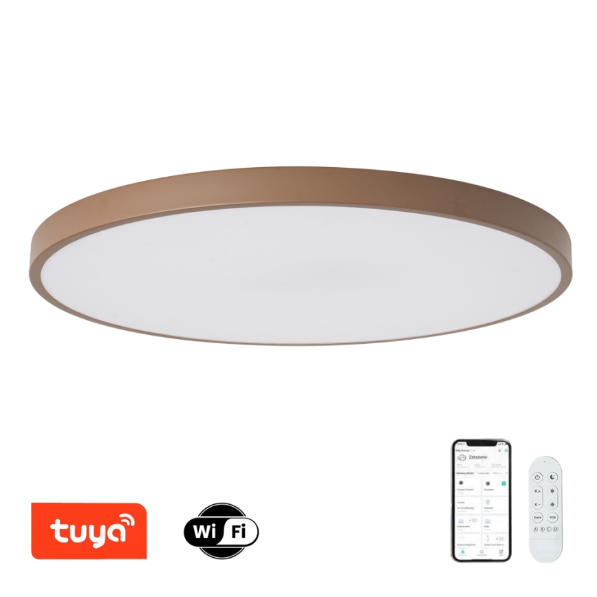 Brilagi - LED димируемо осветително тяло POOL SMART LED/128W/230V диаметър 100 см Wi-Fi Tuya + дистанционно управление кафяво