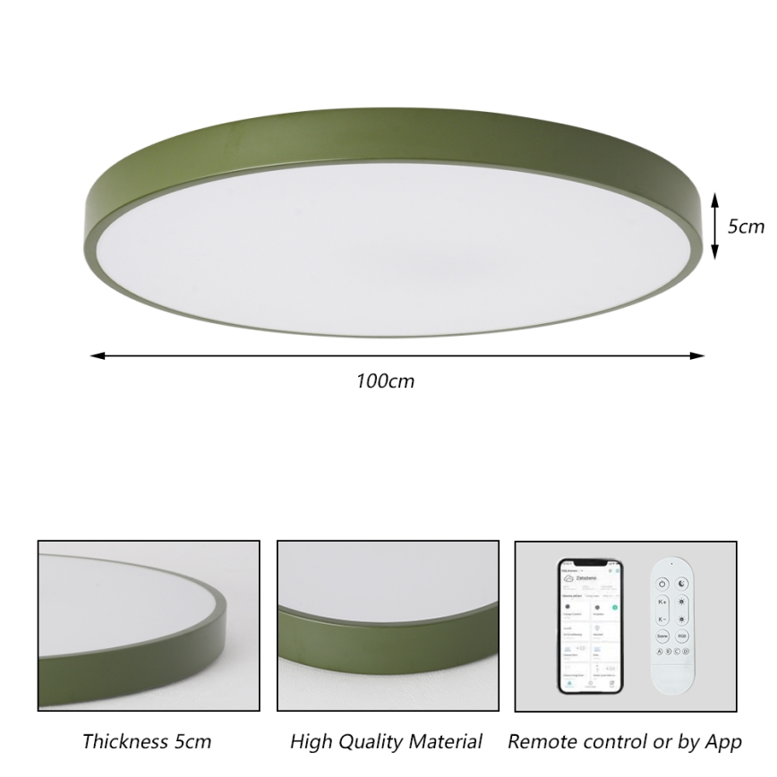 Brilagi - LED димируемо осветително тяло POOL SMART LED/128W/230V диаметър 100 см 3000-6000K Wi-Fi Tuya + дистанционно управление зелено