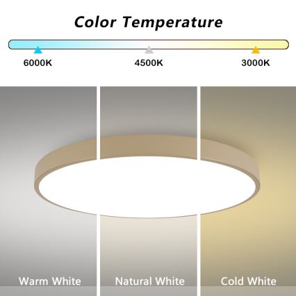 Brilagi - LED димируемо таванно осветително тяло POOL SMART LED/128W/230V 3000-6000K 100 cm бежово Wi-Fi Tuya + дистанционно управление