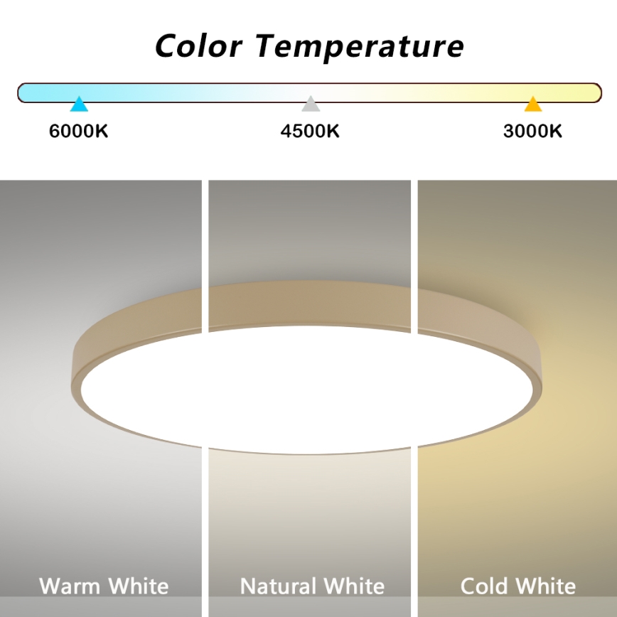 Brilagi - LED димируемо таванно осветително тяло POOL SMART LED/128W/230V 3000-6000K 100 cm бежово Wi-Fi Tuya + дистанционно управление