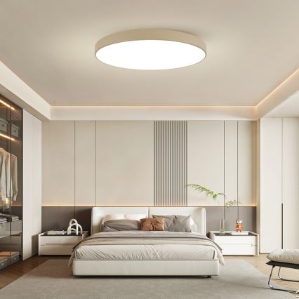 Brilagi - LED димируемо таванно осветително тяло POOL SMART LED/128W/230V 3000-6000K 100 cm бежово Wi-Fi Tuya + дистанционно управление