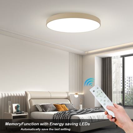 Brilagi - LED димируемо таванно осветително тяло POOL SMART LED/128W/230V 3000-6000K 100 cm бежово Wi-Fi Tuya + дистанционно управление