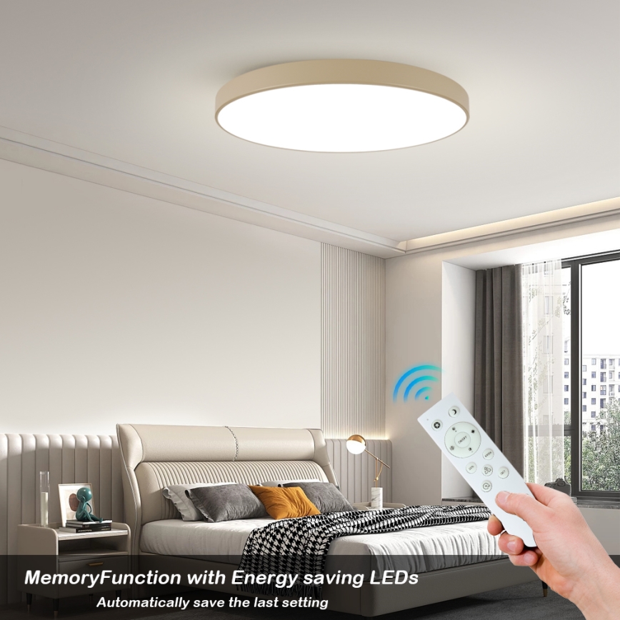 Brilagi - LED димируемо таванно осветително тяло POOL SMART LED/128W/230V 3000-6000K 100 cm бежово Wi-Fi Tuya + дистанционно управление
